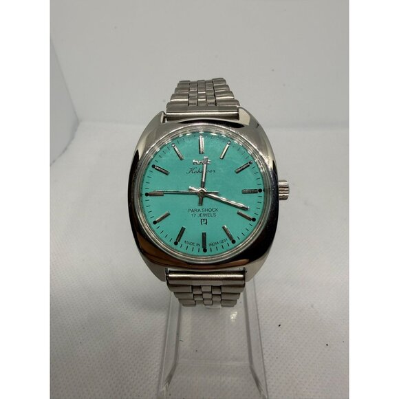 HMT Other - Vintage HMT Automatic 17 Jewels Watch Stainless Steel Band & Aqua Dial